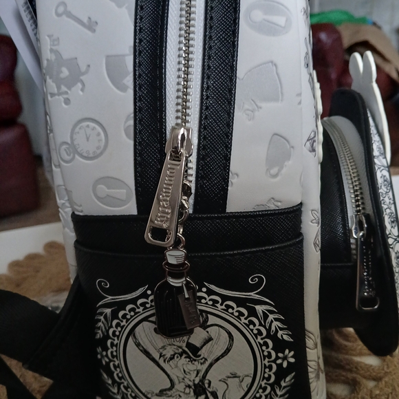 Loungefly Disney Black and White Wonderland Backpack - Picture 3 of 8